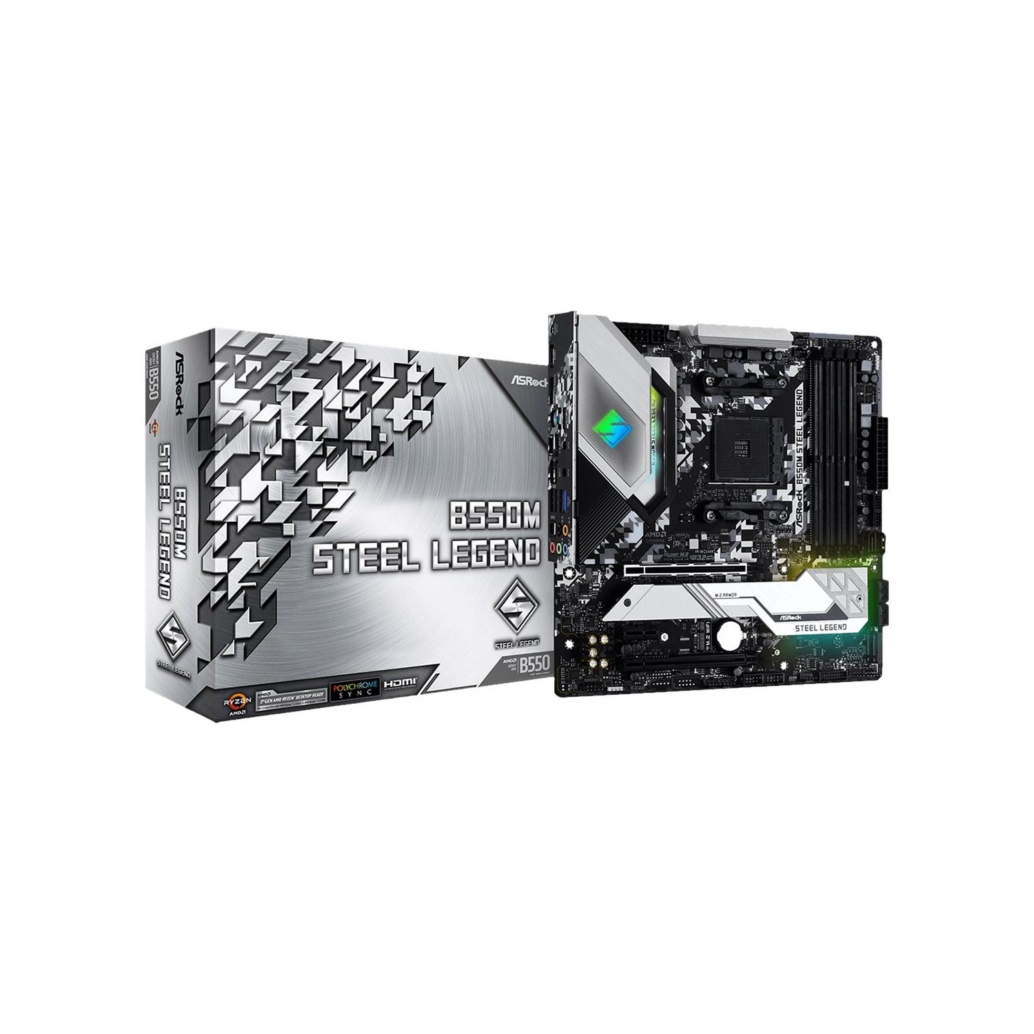 ASROCK AMD B550M Steel Legend B550 AM4 DDR4 Micro ATX Motherboard